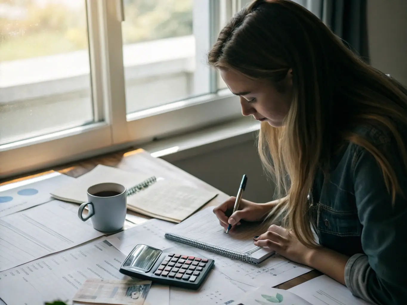 A teenager setting up a budget and savings plan, with a focus on achieving specific financial goals.