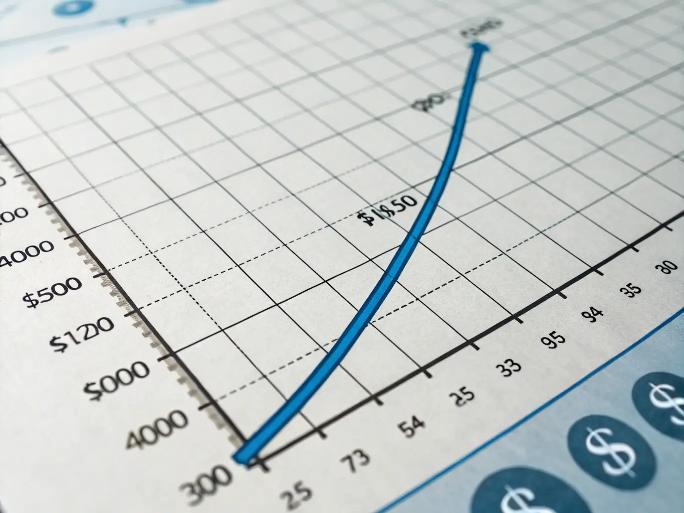 A visual representation of compound interest, showing how small investments can grow significantly over time.